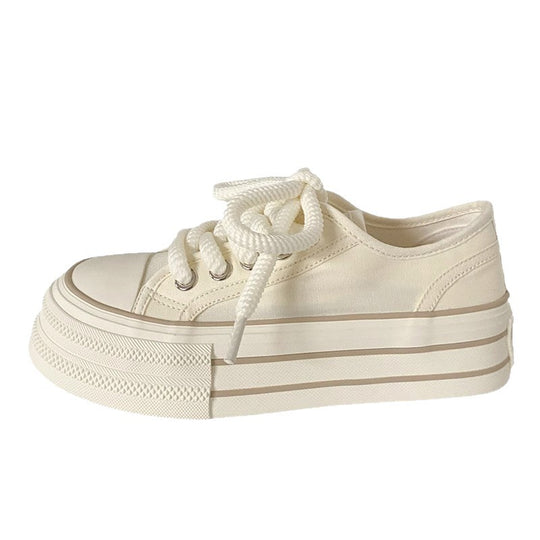 Damen Plateau-Sneaker mit modischem Obermaterial und stylischer Schnürung EB