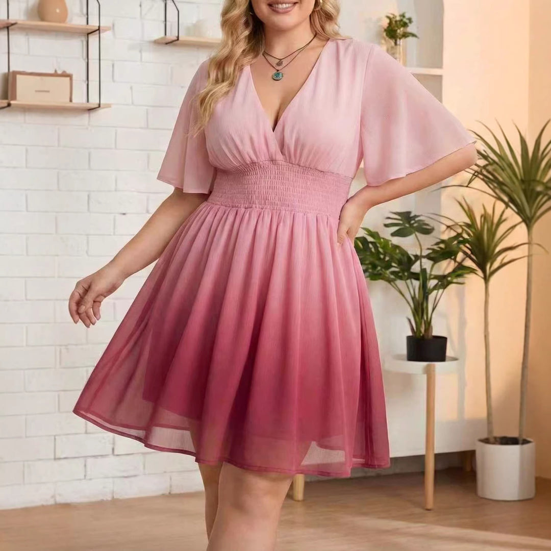 Damen Ombre-Modekleid EB
