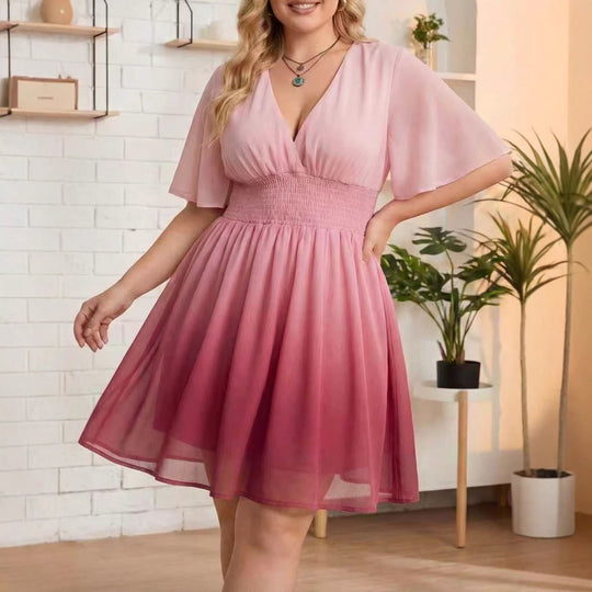 Damen Ombre-Modekleid EB