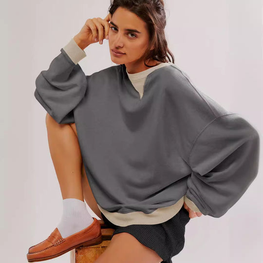 Damen Oversized Sweatshirt mit modernem Design und weichem Material EB