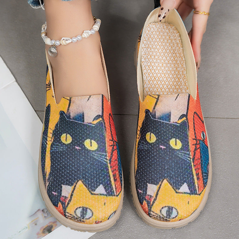 Damen Modische Slip-On Schuhe mit buntem Design EB