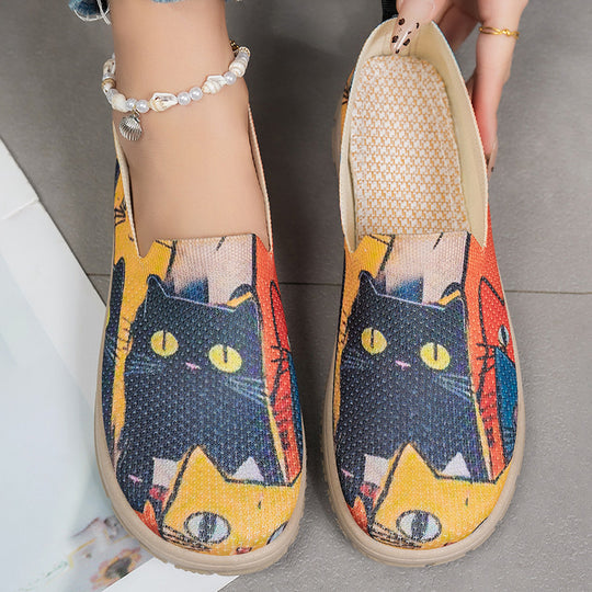 Damen Modische Slip-On Schuhe mit buntem Design EB