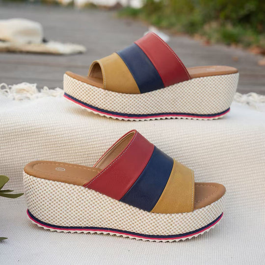 Damen Wedge-Sandalen mit komfortablem Fußbett und modischem Riemendesign EB