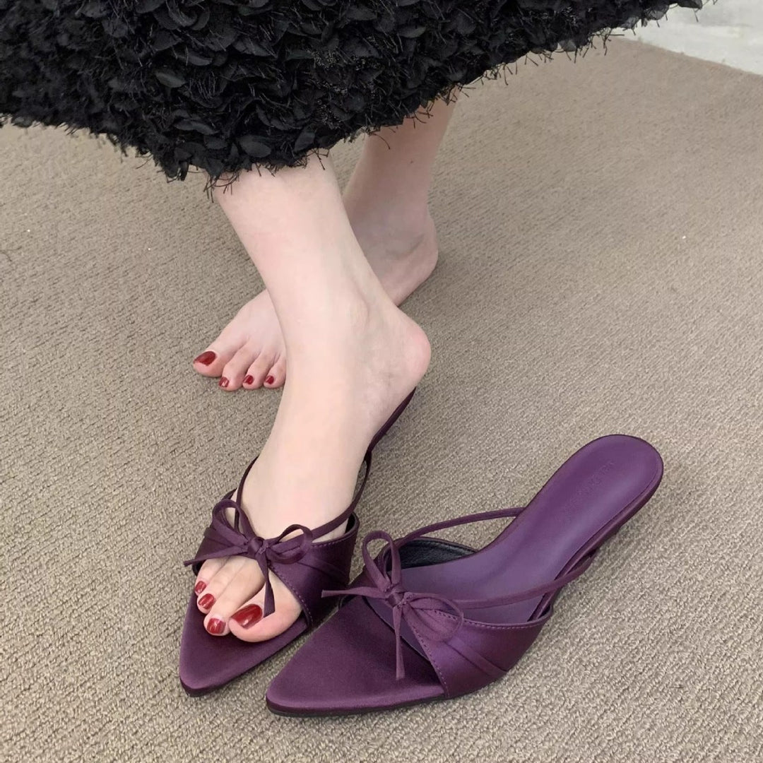 Damen elegante Sling-Sandalen mit modischem Schleifendetail und komfortabler Sohle EB