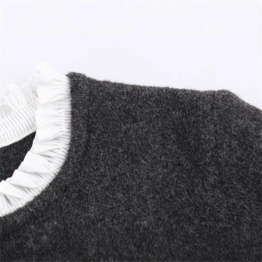 Damen Kurzjacke mit Rüschen und Knopfdetails EB