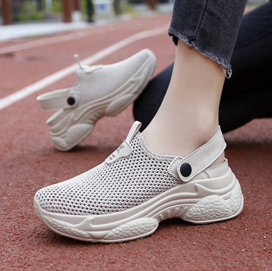 Damen Atmungsaktive Slip-On Sneakers mit elastischem Riemen EB