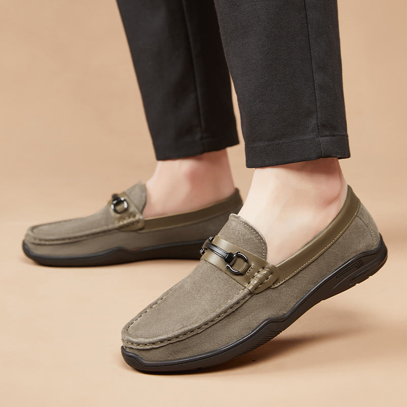 Herren Elegante Mokassins mit hochwertigem Wildleder und dezenter Schnalle EB
