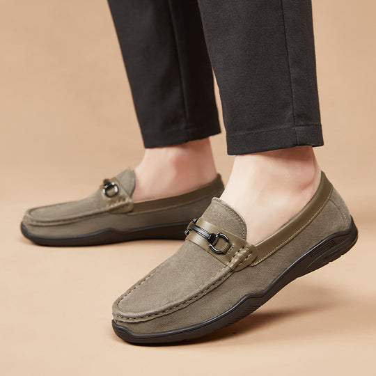 Herren Elegante Mokassins mit hochwertigem Wildleder und dezenter Schnalle EB