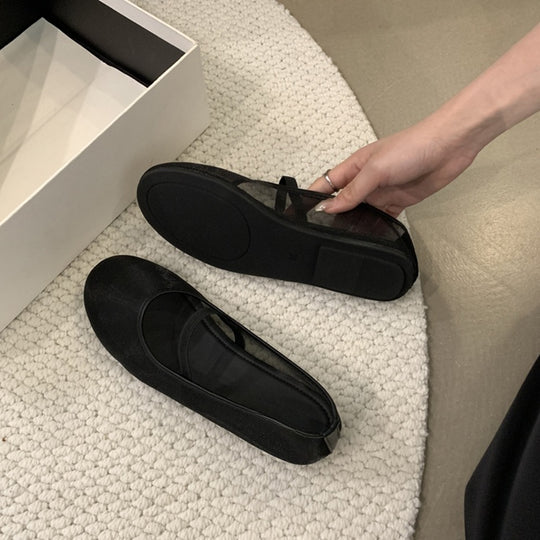 Damen Ballerinas aus atmungsaktivem Mesh mit komfortablem Riemen EB