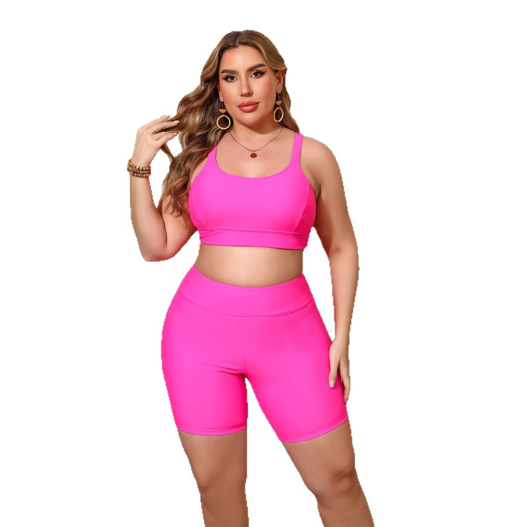 Damen Sportliches Crop-Top und Radlerhose EB