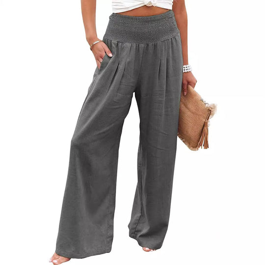Damen weiter Sommerhose mit elastischem Bund EB