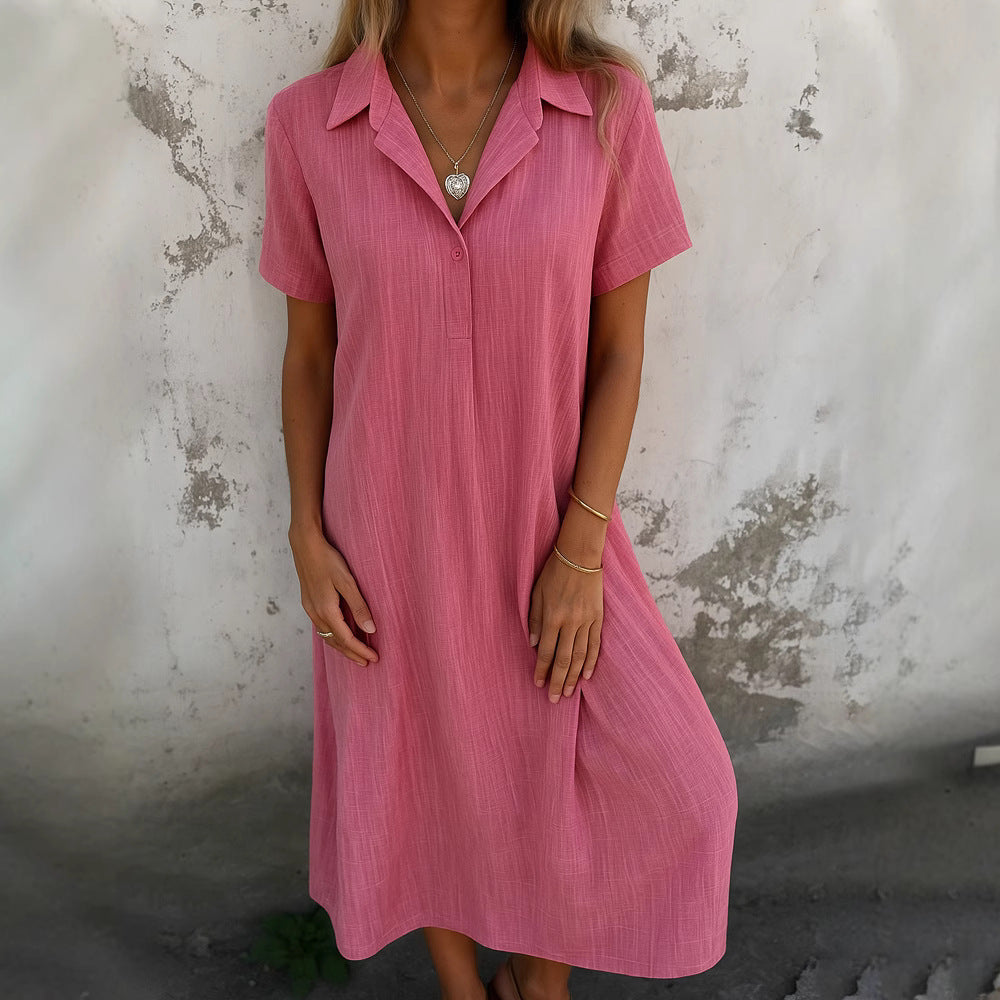 Damen Hemdkleid aus leichtem Stoff mit Knopfdetails EB