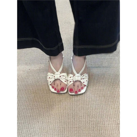 Damen elegante Bogen-Sandalen mit Riemchen EB