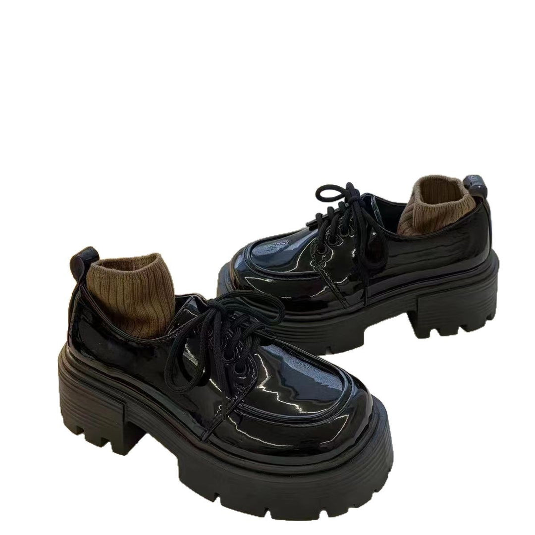 Damen Elegante und bequeme Schnürschuhe mit dickem Plateau und Innenfutter EB