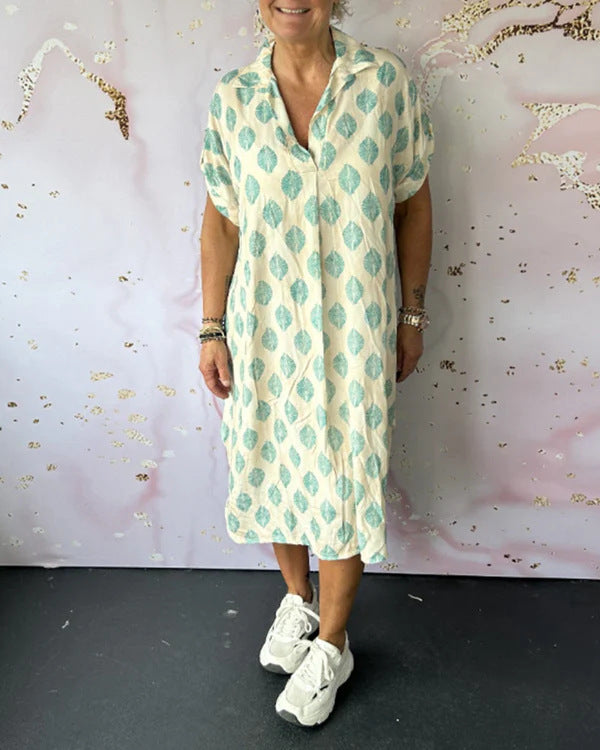 Damen Hemdblusenkleid mit einzigartigem Muster und lässigem Schnitt Heidi-Mode