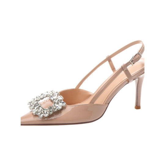 Damen elegante Slingback-Pumps mit funkelndem Strass und modischen Verzierungen EB