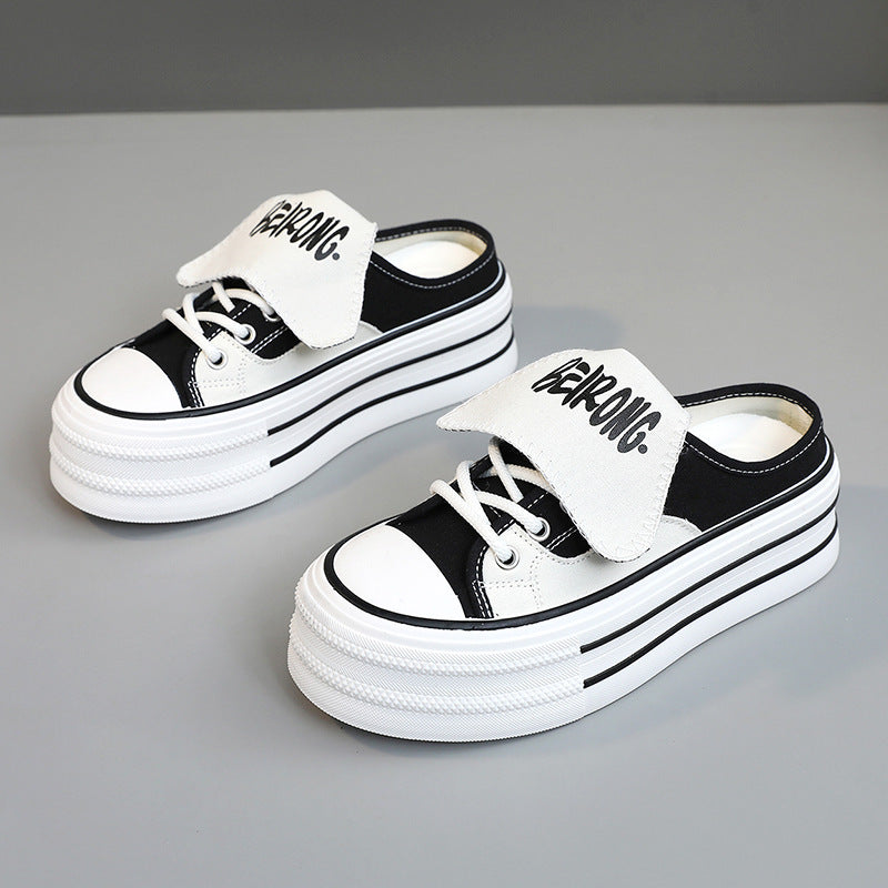 Damen modische Plateau Sneaker mit abnehmbaren Riemen EB