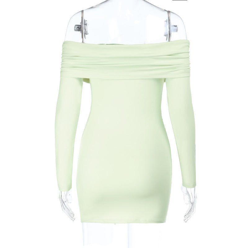 Damen Off-Shoulder Minikleid mit Raffungen EB