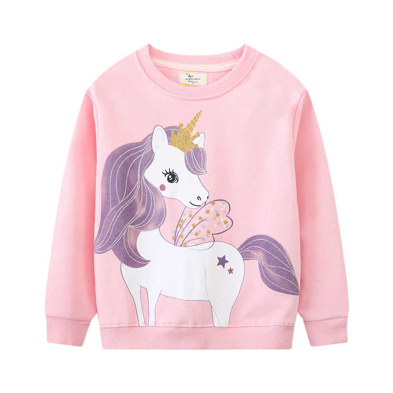 Mädchen Sweatshirt mit Einhorn-Applikation EB