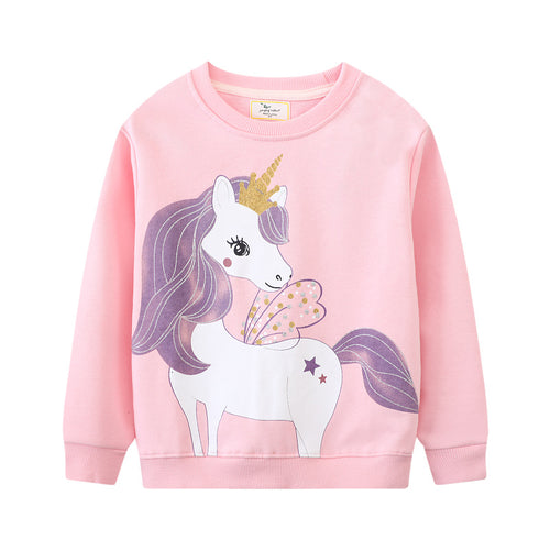 Mädchen Sweatshirt mit Einhorn-Applikation EB