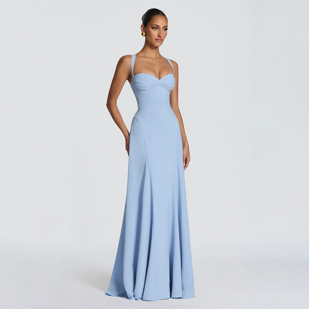 Damen Elegantes Abendkleid mit tailliertem Schnitt und verstellbaren Trägern EB