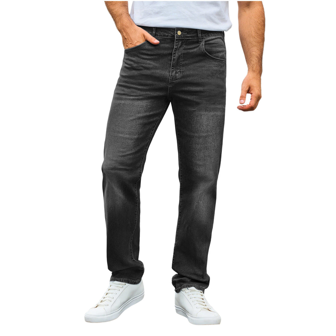 Herren nan lässige Straight-Leg-Jeans mit mittlerer Bundhöhe und Komfortstretch EB