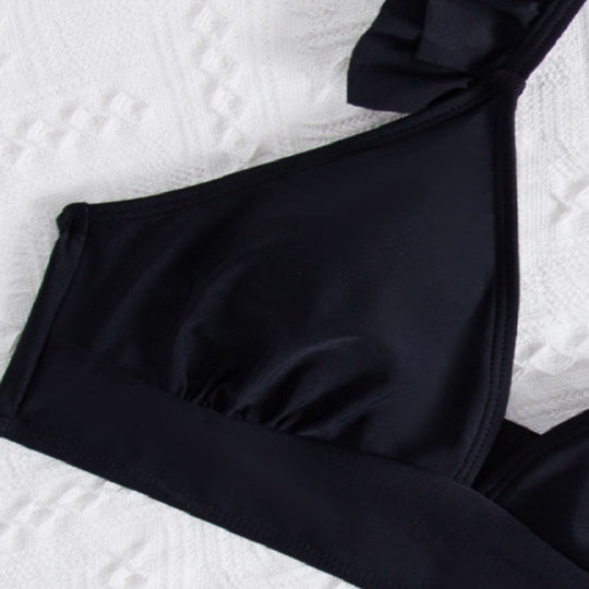 Damen Triangel-Bikinioberteil mit voluminösen Rüschendetails EB