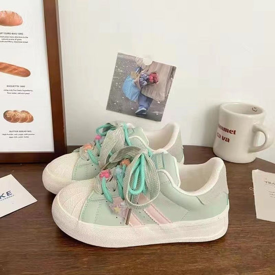 Damen modische Sneaker mit floralem Dekor und dämpfendem Sohlenprofil EB