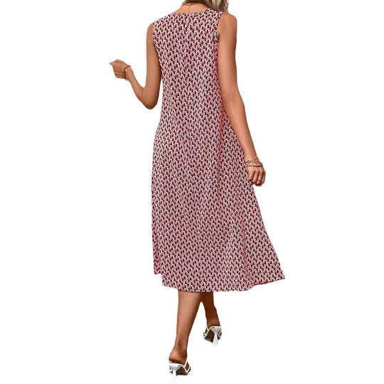 Damen lässiges Midi-Kleid mit asymmetrischem Schnitt und raffinierten Akzenten Heidi-Mode