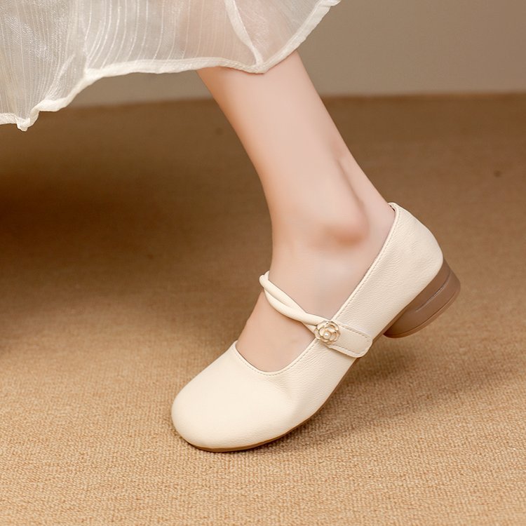 Damen Mary Jane Ballerinas mit dekorativem Riemen und komfortablem Fußbett EB