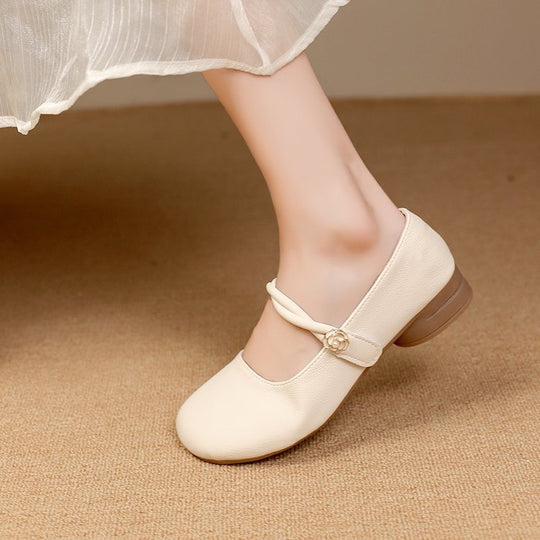Damen Mary Jane Ballerinas mit dekorativem Riemen und komfortablem Fußbett EB