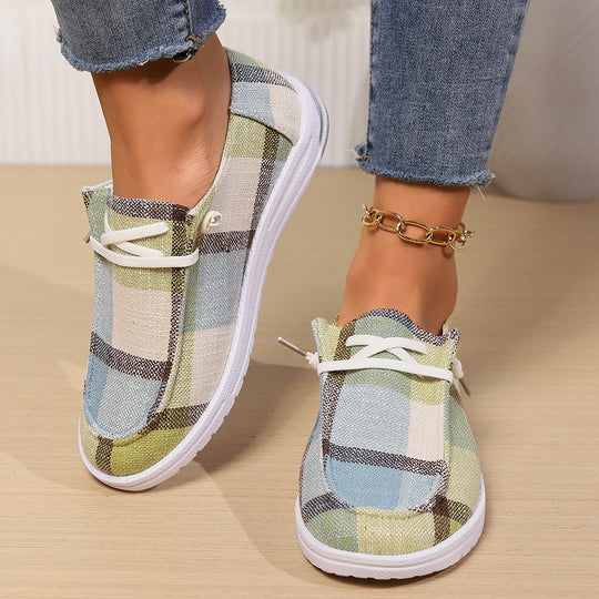 Damen Casual Sneakers im modischen Karomuster EB