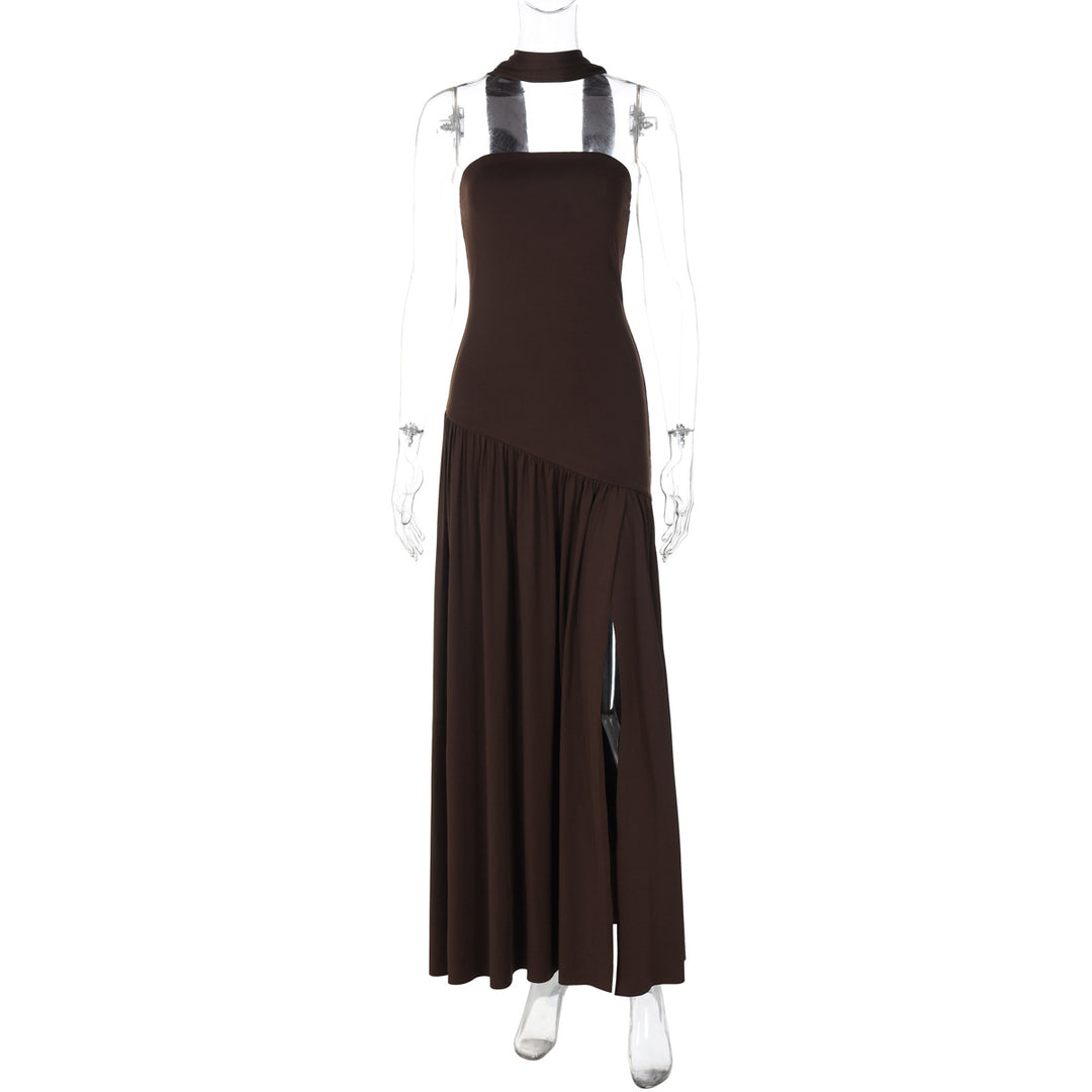 Damen Maxikleid mit raffiniertem Cut-Out-Design und asymmetrischem Saum EB
