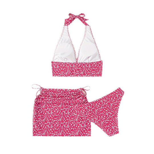 Damen Zweiteiliges Badeanzug-Set mit hochgeschlossenem Oberteil und figurschmeichelndem Rock EB