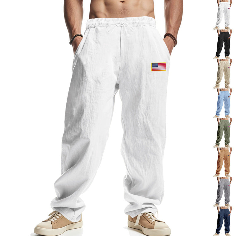 Herren lockere Freizeit-Hose mit elastischem Bund und seitlichen Taschen EB