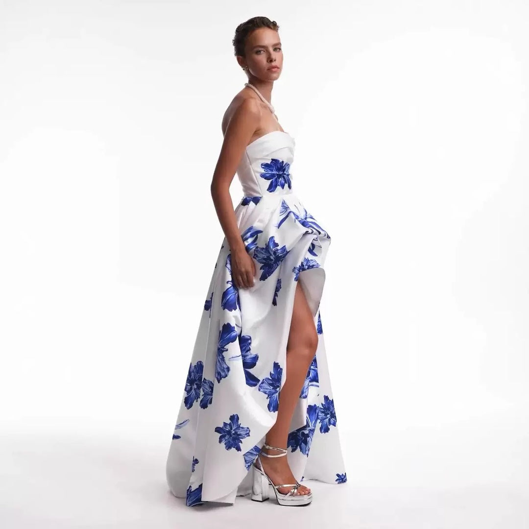 Damen Hochzeitskleid mit strapless Design und floralen Applikationen EB