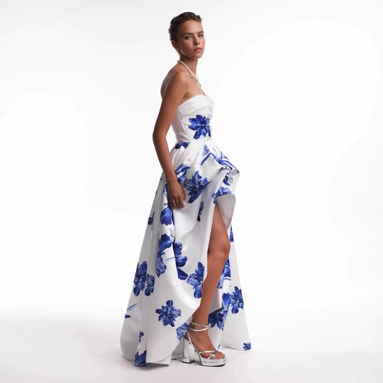 Damen Hochzeitskleid mit strapless Design und floralen Applikationen EB