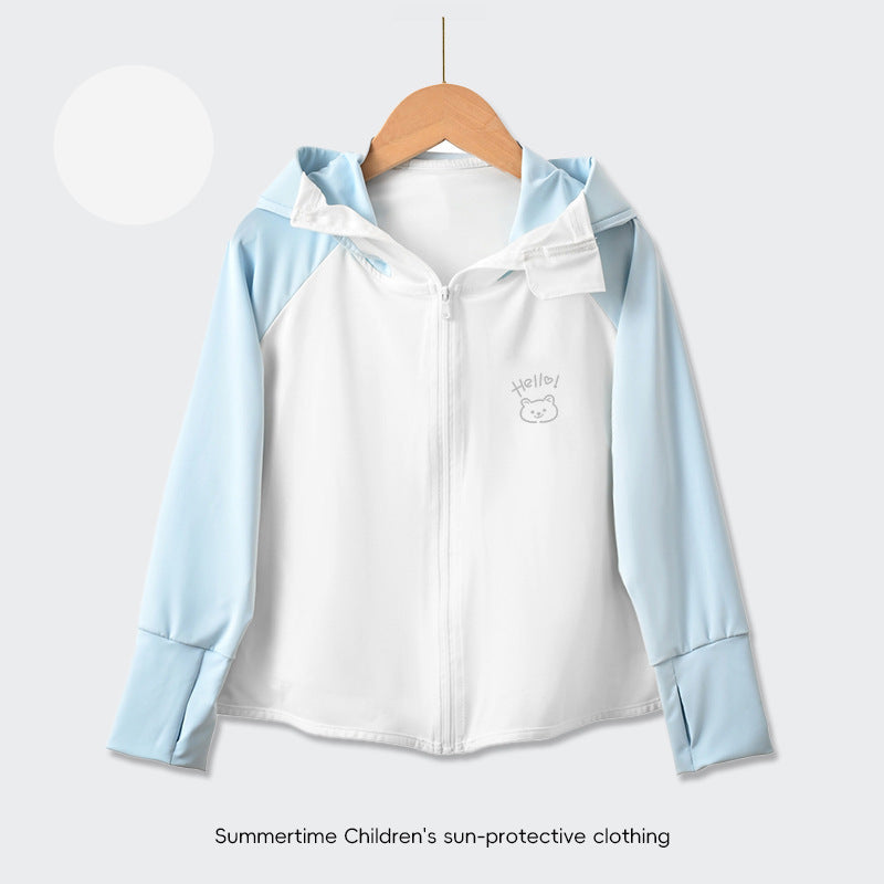 Kinder UV-Schutzjacke mit Kapuze und leichten atmungsaktiven Eigenschaften EB