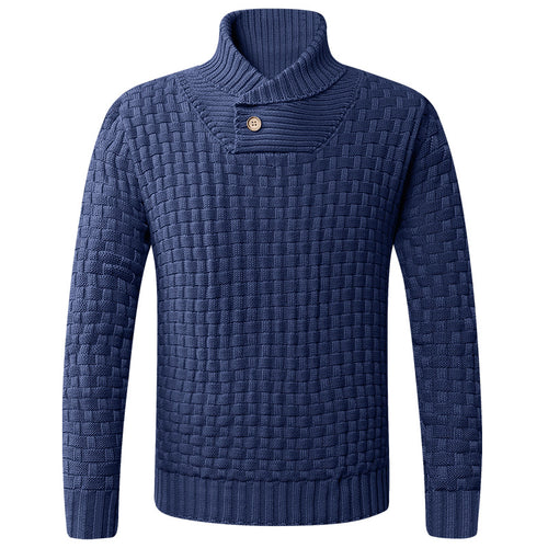 Herren Strickpullover mit modernem Zopfmuster und Stehkragen EB