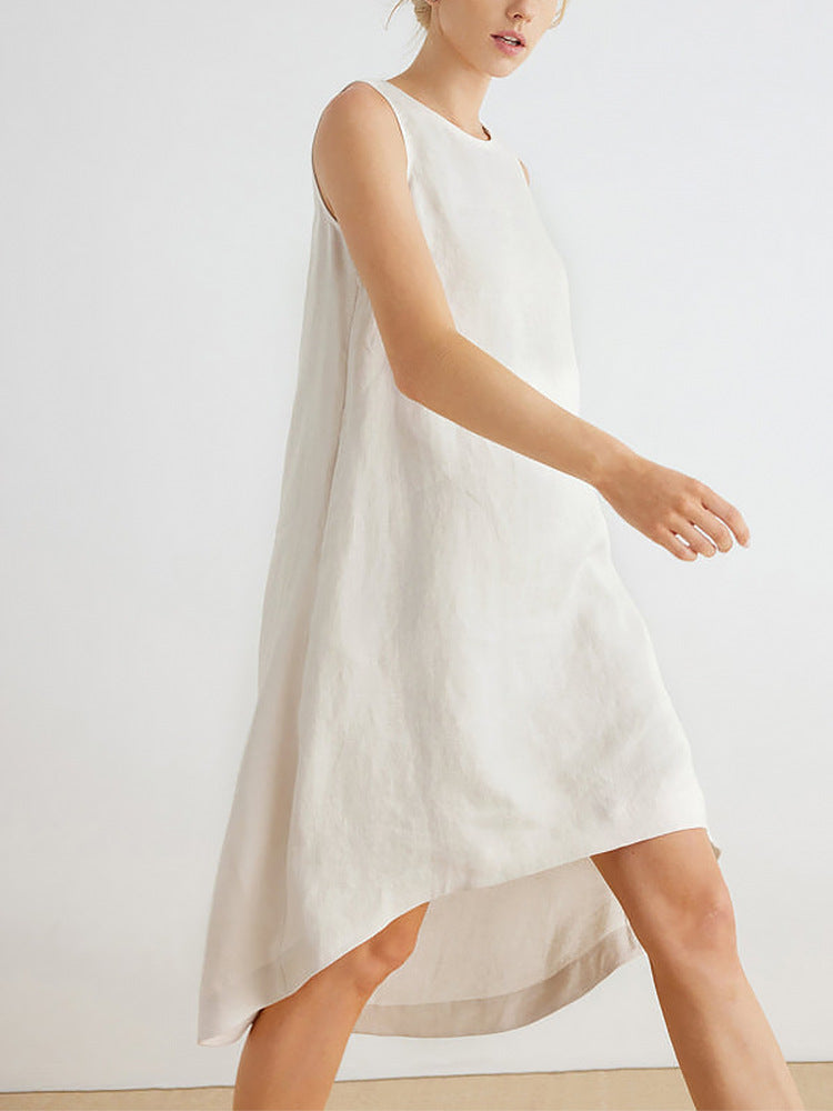 Damen lässiges Leinenkleid