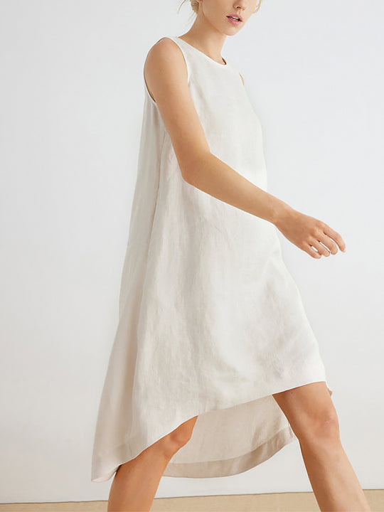 Damen lässiges Leinenkleid