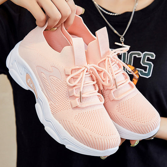 Damen nan minimalistischer Strick-Sockensneaker mit strukturiertem 3D-Obermaterial, anatomischem Memory-Fußbett und profiliertem EVA-Plateau EB