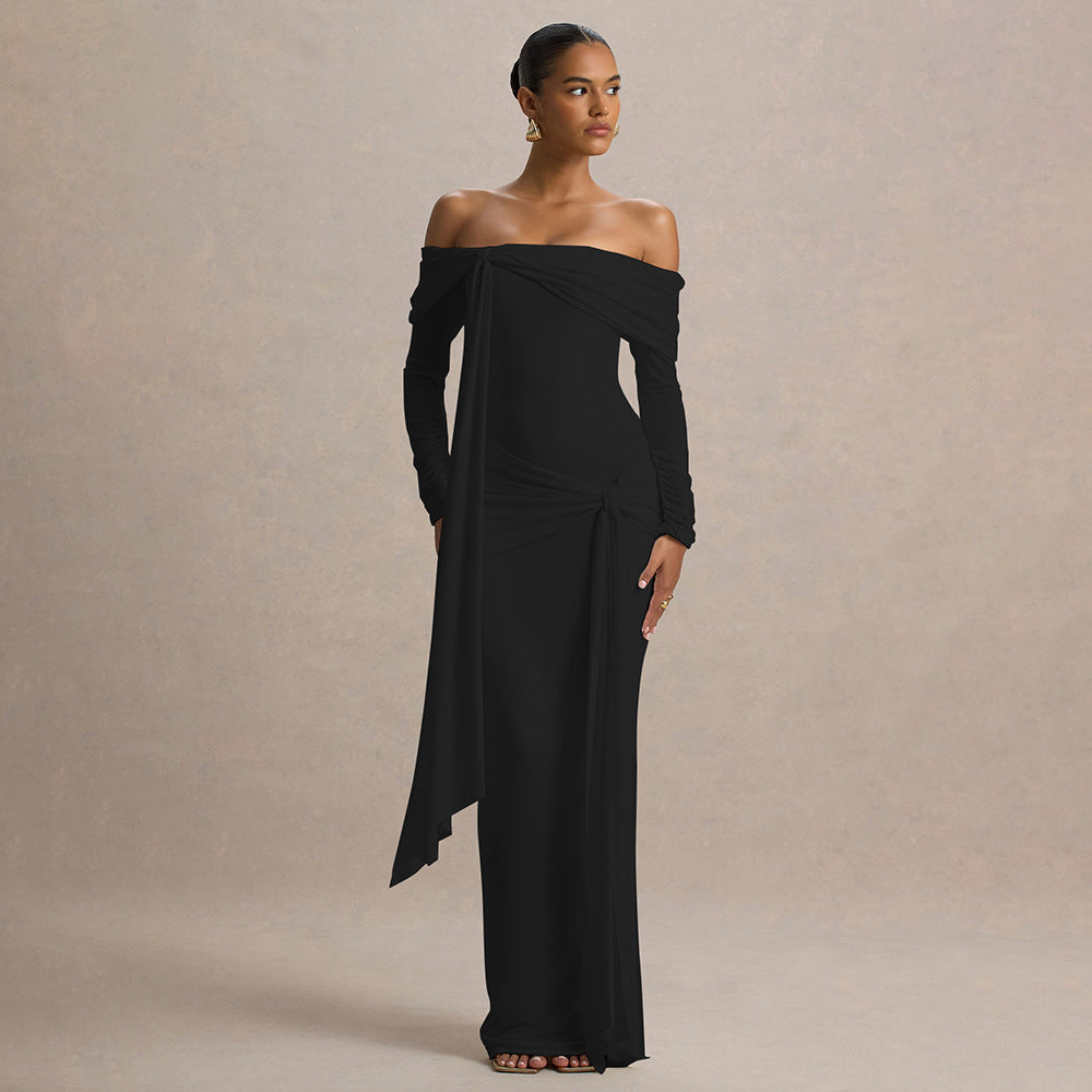 Damen Elegantes Off-Shoulder Abendkleid mit drapierter Silhouette EB