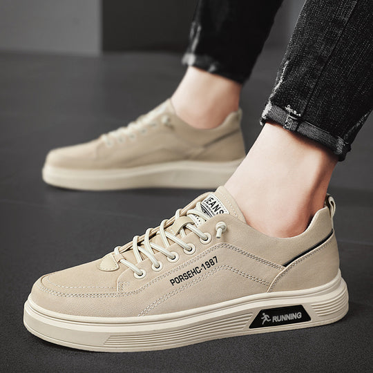 Unisex leichte Canvas-Sneaker mit erhöhtem Plateau-Laufsohle und atmungsaktivem Textiloberteil EB