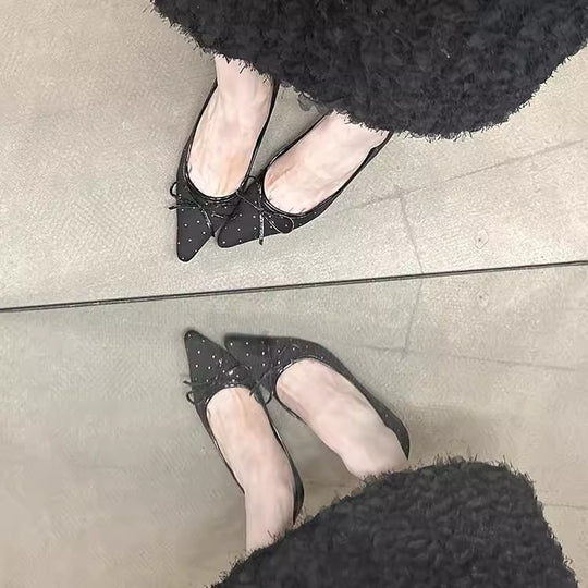 Damen elegante Pumps mit zierlichem Schnürdetail EB