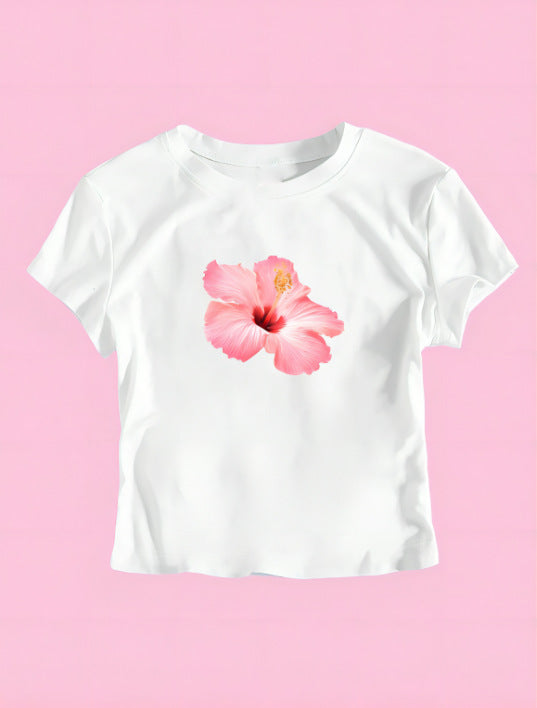 Damen cropped T-Shirt mit exklusivem Pferdemotiv und figurbetontem Schnitt EB