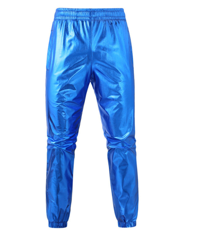 Herren nan Bomberjacke mit durchgehendem Reißverschluss, reflektierendem Metallic-Finish und elastischen Bündchen EB