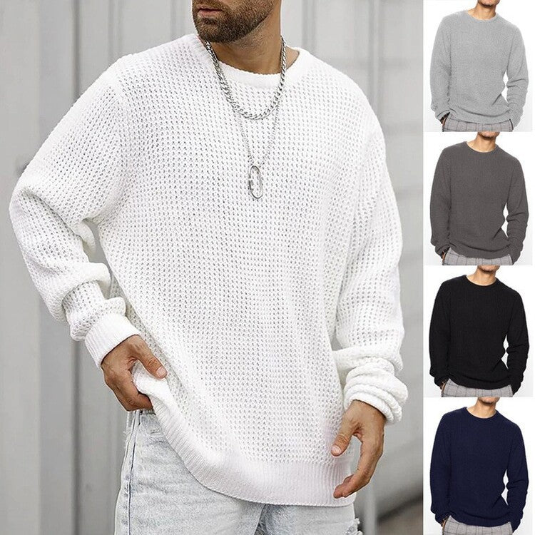 Herren Strukturierter Pullover mit Rundhalsausschnitt EB