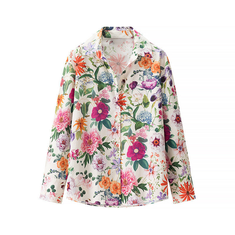 Damen Bluse mit floralem Muster und modernem Schnitt EB