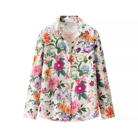 Damen Bluse mit floralem Muster und modernem Schnitt EB